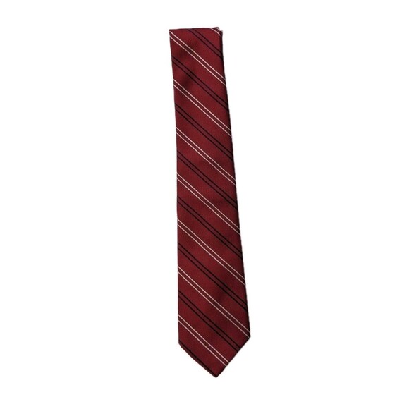 The Sovereign Necktie Red Stripe Pattern Men's Tie Tailored By Barry Workwear - Picture 3 of 7